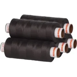 buttinette Universal-Nähgarn, Stärke: 100, 5er-Pack, anthrazit
