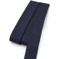 buttinette Baumwoll-Schrägband, nachtblau, Breite: 2 cm, Länge: 5 m
