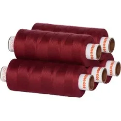 buttinette Universal-Nähgarn, Stärke: 100, 5er-Pack, weinrot
