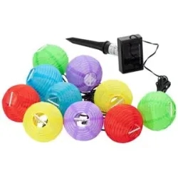 Solar LED Lampion-Lichterkette, bunt