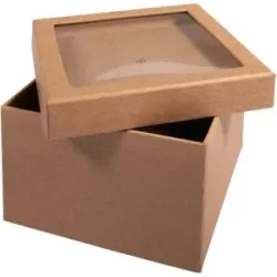 Pappmaché-Box mit Schütteldeckel, 12,5 x 12,5 x 9 cm