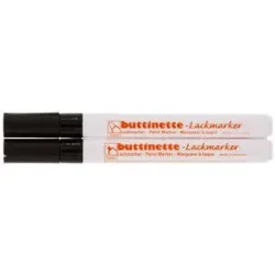 buttinette Lackmarker, schwarz, 2 Stifte