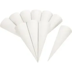 Mini-Schultüten-Rohlinge, weiß-grau, 35 cm, 10 Stück