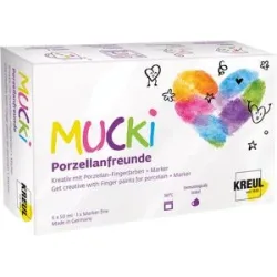 Mucki Porzellan-Fingerfarbe für Glückskinder, 6x 50ml