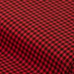 Buntgewebtes Vichykaro 5 x 5 mm, schwarz/rot