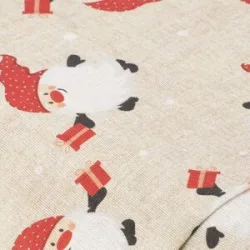 Weihnachtlicher Dekostoff Wichtel mit Geschenk 