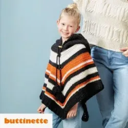 Häkelanleitung ? Kapuzen-Poncho aus Woll Butt Heidi