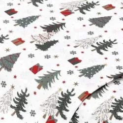 Baumwollstoff Weihnachtsbäume 