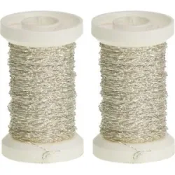 Bouillon-Effektdraht, silber, 2 Spulen à 50 m