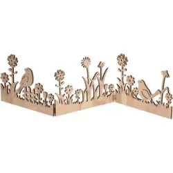 Blumenwiese aus Holz, 66 x 17 cm