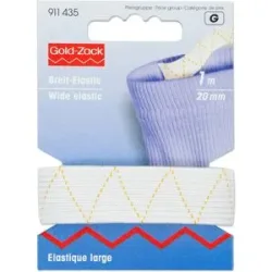 Prym Gold-Zack Gummiband ?Breit-Elastic?, Breite: 20 mm, Länge: 1 m