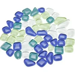 Softglas-Mosaik, Blautöne, polygonal, 10 - 20 mm, 200 g