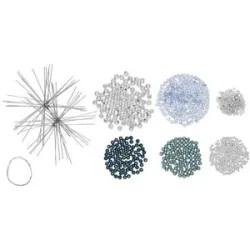 Drahtsterne-Set, blau-silber, 10 Stück