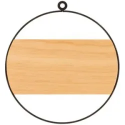 Metallring mit Holzschild, 25 cm Ø x 0,7 cm