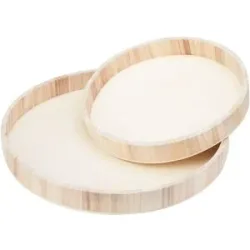 Tablett-Set aus Holz, 30 cm Ø und 39 cm Ø, 2 Stück
