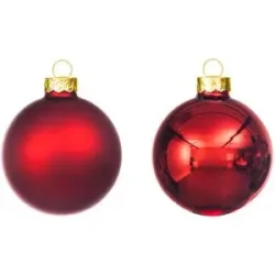 Weihnachtskugeln aus Glas, rot, 6 cm Ø, 12 Stück