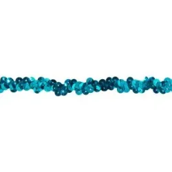 Elastik-Paillettenband, türkis, Breite: 10 mm, Länge: 3 m