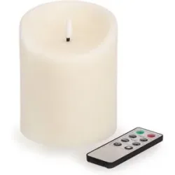 LED Outdoor Kerze, mit Timer, creme, 12 x 10 cm