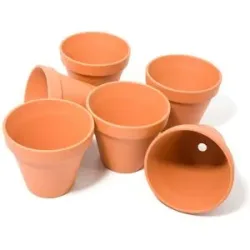 Tontöpfe aus Terrakotta, 12 cm hoch, 13 cm Ø, 6 Stück
