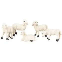 Schafe, weiß, 2,5 x 2,5 cm, 5 Stück