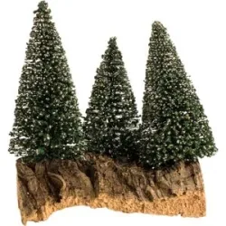 Baum-Gruppe mit 3 Bäumen, 11 x 5,5 x 14 cm, beschneit