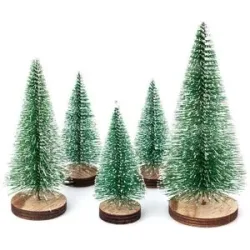 Deko-Tannenbäume, beschneit, 9?14,5 cm, 5 Stück