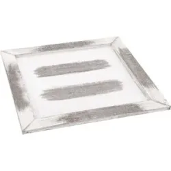 Tablett aus Holz, grau-weiß, 30 x 30 x 1,5 cm