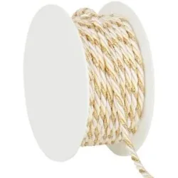 Kordel, creme-weiß-gold, 4 mm, 10 m