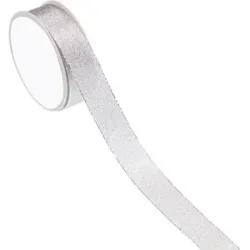 Stoffband, silber, 25 mm, 10 m