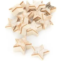 Sterne aus Birkenholz, 1?2 cm, 12 Stück