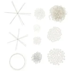 Drahtsterne-Set, silber-weiß, 6 Stück