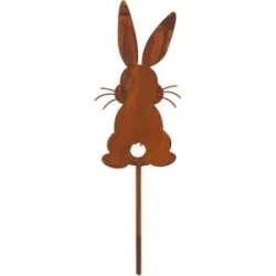 Rost-Hase aus Metall, braun, 15 cm