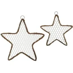 Reben-Sterne mit Drahtgeflecht, 29 cm und 39 cm