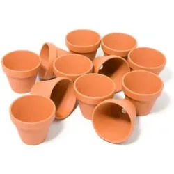 Tontöpfe aus Terrakotta, 7 cm hoch, 8 cm Ø, 12 Stück