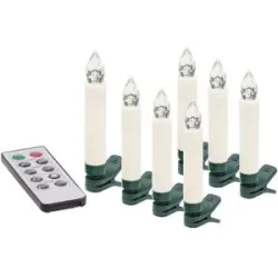 LED-Christbaumkerzen, 10 Kerzen, batteriebetrieben, mit Fernbedienung