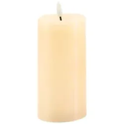 LED-Kerze aus Echtwachs, mit 6h Timer, creme, 15 x 7,5 cm