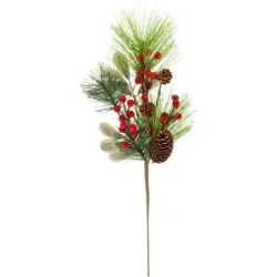 Kiefernzweig mit Zapfen und Beeren, 49 cm