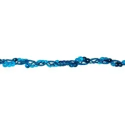 Metallic-Paillettenband, türkis, Breite: 10 mm, Länge: 3 m