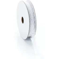 Spitzenband, weiß, 10 mm, 5 m