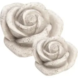 Polyresin-Rosenköpfe, creme, 5 und 7 cm Ø, 2 Stück