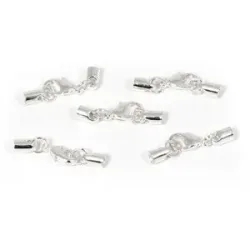 Verschlüsse, silber, 6 x 4 mm, 5 Stück