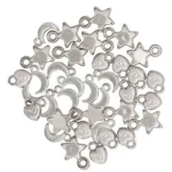 Mini-Anhänger, silber, 5?11 mm, 36 Stück
