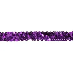 Elastik-Paillettenband, lila, Breite: 20 mm, Länge: 3 m