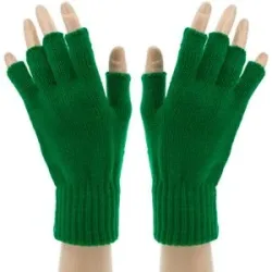 Strick-Handschuhe, dunkelgrün