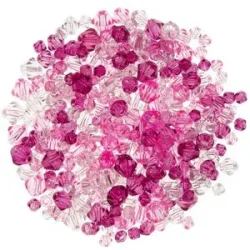Facettierte Glasperlen, lila-rosa-transparent, 4?8 mm Ø, 50 g