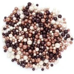 Glaswachsperlen, Brauntöne, 4?8 mm Ø, 100 g