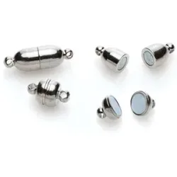 Magnetverschlüsse, silber, 4 Paar
