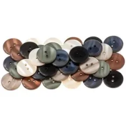buttinette Mode-Knöpfe, klassisch, Größe: 22 mm Ø, Inhalt: 40 Stück