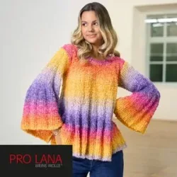 Strickanleitung ? Sweater im Rippenmuster in A-Linie aus Pro Lana Piuma Cotton