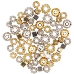 Zwischenteile, silber und gold, 60 Stück